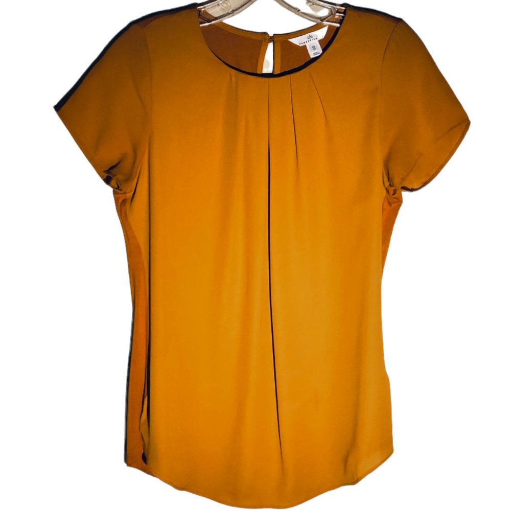 RW&CO crew-neck flowy top-golden brown XS